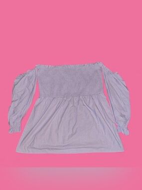 PrettyLittleThing Light Blue Off-Shoulder Smocked Dress